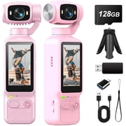 MUOXUEQN Portable Handheld Action Camera 4K HD Video Recording Pocket Gimbal Camera for Travel Cycling Vlogging