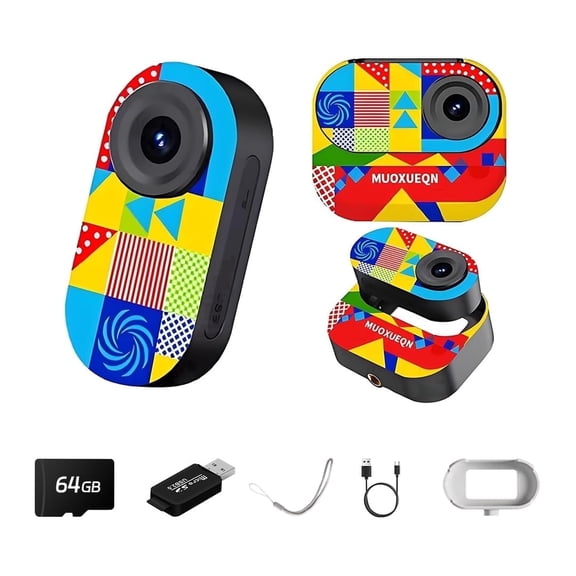 MUOXUEQN UDH Body Cam, 1080P with Screen, Mini Wearable Action Camera with Magnetic Charging Case,  Portable Video Recorder for Work, Outdoors