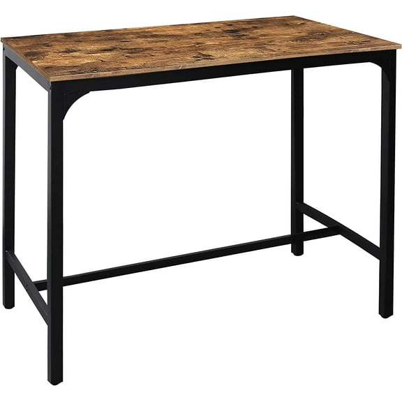MUPATER 47'' Bar Table, Industrial Dining Table,High Top Table for 4,Tall Counter Height Pub Table for Dining Room, Kitchen or Living Room, 47.2''L x 23.6''W x 41.7''H, Rustic Brown