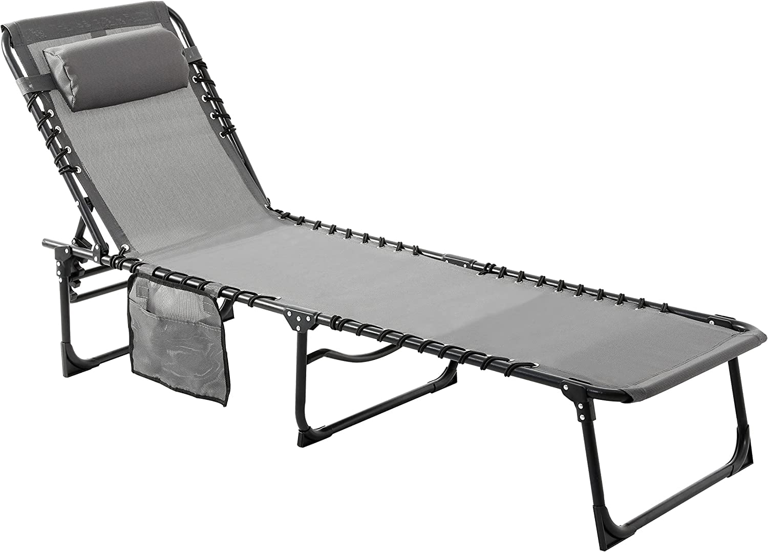 MUPATER Patio Chaise Lounge Chair with Face Hole for Outdoor, 4-Fold ...
