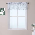 thumbnail image 1 of MURMUREY Sheer Tier Curtains for Kitchen Windows, Leaves Quatrefoil Pattern Café Curtains, Elegant Flower Design Half Window Curtain Set for Bathroom, 1 of 7
