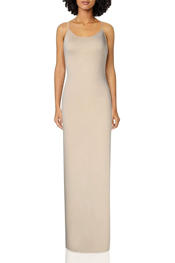 Women Sleeveless Spaghetti Strap Cami Maxi Slip Dress
