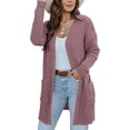 thumbnail image 1 of Yesfashion Womens Open Front Casual Cardigan Sweaters Long Sleeve Chunky Knit Loose Sweater with Pockets, 1 of 4
