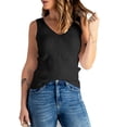 thumbnail image 1 of Yesfashion Womens V Neck Sleeveless Sweaters Vest Casual Knit Pullover Tank Tops Summer Cami Shirt, 1 of 5
