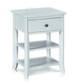 thumbnail image 1 of MUSEHOMEINC Rustic Wood 3-Tier Nightstand with Storage Shelf and Drawer, White Washed Finish, 1 of 7