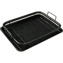 MUSENTIAL 2-Piece Non-Stick Bakeware Set for Oven with Crisper Pan and Cookie Sheet, 13 x 9-Inch (Black, 1-Set)