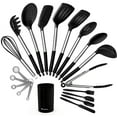 thumbnail image 1 of MUSENTIAL 20-Piece Kitchen Utensil Set with Holder, BPA-Free Silicone and Stainless Steel Handle, Non-Stick and Heat Resistant Cooking Spatula Utensil Set (Black/Silver), 1 of 6