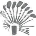 thumbnail image 1 of MUSENTIAL 20-Piece Kitchen Utensil Set with Holder, BPA-Free Silicone and Stainless Steel Handle, Non-Stick and Heat Resistant Cooking Spatula Utensil Set (Gray/Silver), 1 of 7