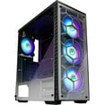 thumbnail image 1 of MUSETEX ATX Mid-Tower Chassis Gaming PC Case 4 RGB Fans Pre-Installed 2 Translucent Tempered Glass USB 3.0 Cable Management/Airflow Gaming Style Windows..., 1 of 7