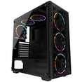 thumbnail image 1 of MUSETEX ATX Mid Tower PC Computer Gaming Case 6 RGB LED Fans 2 Translucent Tempered Glass,USB 3.0 Port & 2 x USB 2.0 Port,Water Cooling Radiator Support, Cable Management/Airflow, 903-S6 RGB Fans, 1 of 7