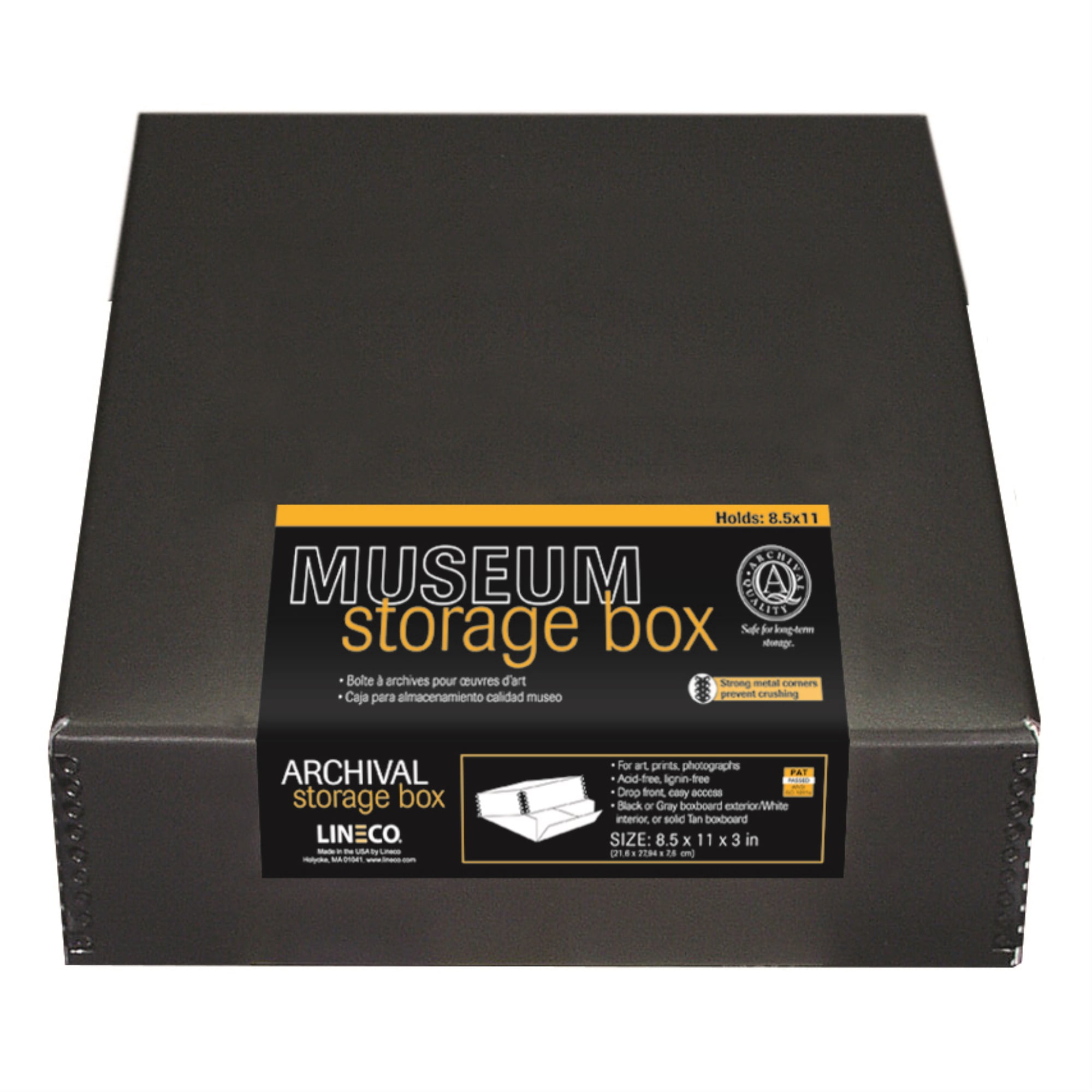 Lineco Museum Storage Box - 8 x 10 x 1.5, Black