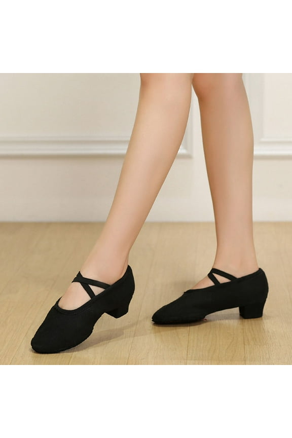1 Pair Split Sole Ballet Shoes Women Black Breathable Anti-skid Sole for Women