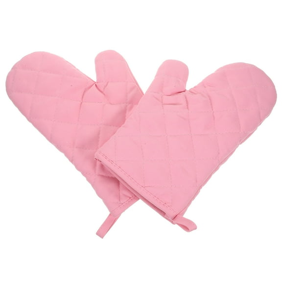 MUSEYA 1 Pair Pink Oven Glove Heat Resistant for Baking and Cooking Polyester
