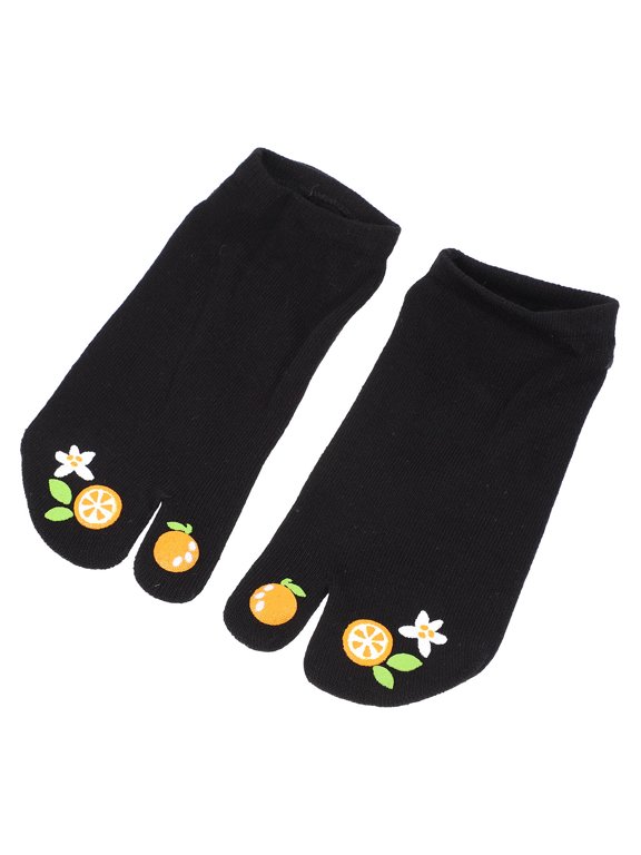 Two-Toe Socks Split Toe Cotton Breathable Comfortable for Wearing Black