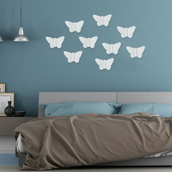 OATIPHO Ceramic Butterfly Wall Art, White, Lifelike, Home and Garden Decor