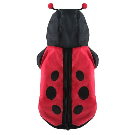 MUSEYA 1 Pc Small Dog Pet Costume Pet Ladybug Costume Black Polyester Outdoor Activities Jogging