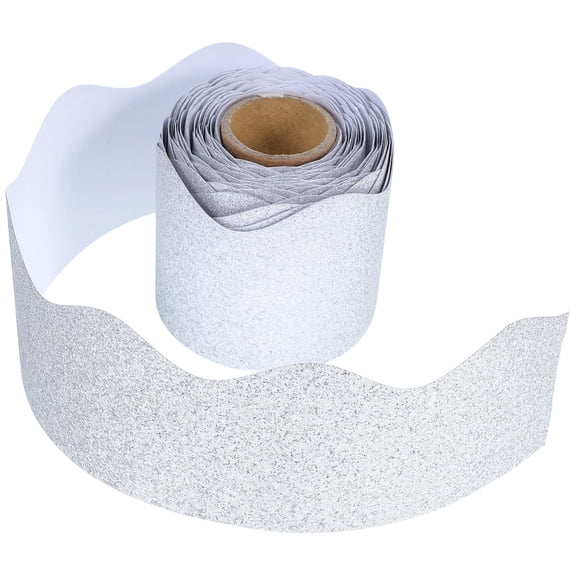 OATIPHO Plated Silver Glitter Blackboard Border Paper Decorative Trim for Classroom Bulletin Boards Removable Replaceable
