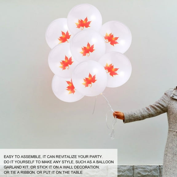 OATIPHO 1Set Decorative White Latex Balloon Maple Leaf Tsgiving Balloon for Home