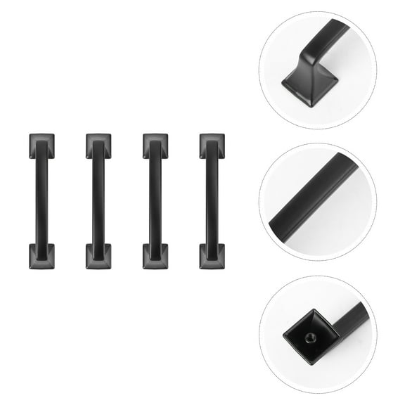 OATIPHO Furniture Knob Cabinet Handles Zinc Alloy 1 Set 4 Pcs Black