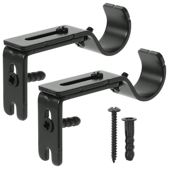 MUSEYA 1 Set Adjustable Curtain Rod Brackets Holders With Screws For Wall Mounting For Bedroom And Office Design