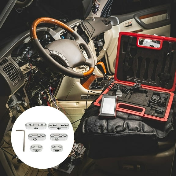 OATIPHO 1 Set Car Ignition Wire Separators Holder k Plug Wire Loom Silver ABS Heat Protection Engine Maintenance