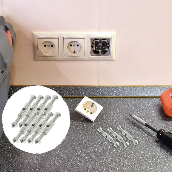 OATIPHO 1Set Complete Cassette Repair Kit with Plated Silver Electrical Box Support Rod and Screws