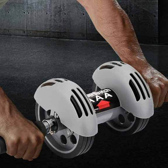 OATIPHO 1Pc Exercise Roller with Double Wheels and Mat for Targeted Abdomen Muscle Training
