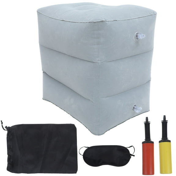 MUSEYA 1 Set Inflatable Leg Rest for Airplane Travel Light Grey PVC Blood Circulation Improvement for Travelers