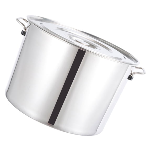 MUSEYA 1Pc Silver Stainless Steel Multipurpose Storage Pot with Lid and Spill Resistant Design