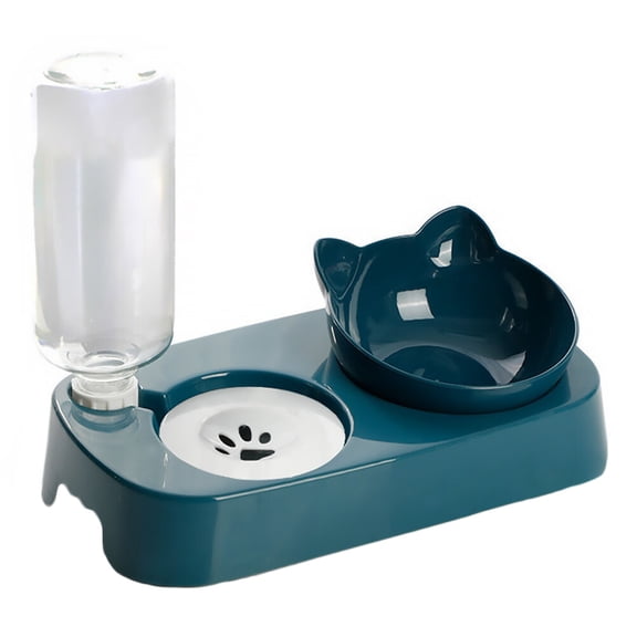 OATIPHO 1Set Pet Feeding Bowl Olive Green Plastic Automatic Feeder with Non Slip Bottom