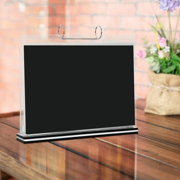 OATIPHO Clear Acrylic Table Sign Holder Stand for Desktop Menu Display with Smooth Document Swaps
