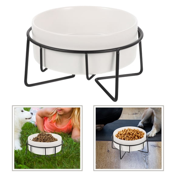 MUSEYA 1 Set of Dog Feeder Station Elevated Food Feeder in White for Puppy with Simple Structure