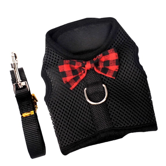 OATIPHO 1Set Dog Chest Straps Black Mesh Soft Lightweight Comfortable for Pet Outdoor Use