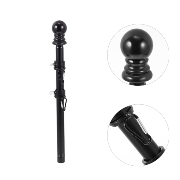 MUSEYA 1 Set of Rotatable Flagpole Rings for Yard Flag Holder in Black