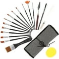 thumbnail image 1 of OATIPHO 1Set Portable Artist Paint Brush Set with Assorted Color Handles for Oil and Watercolor, 1 of 5
