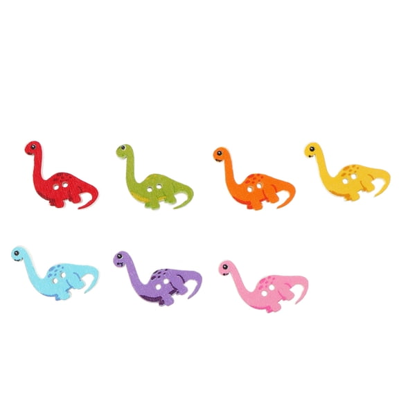 OATIPHO Durable Wooden Dinosaur Buttons for Sewing and DIY Crafts Assorted Color