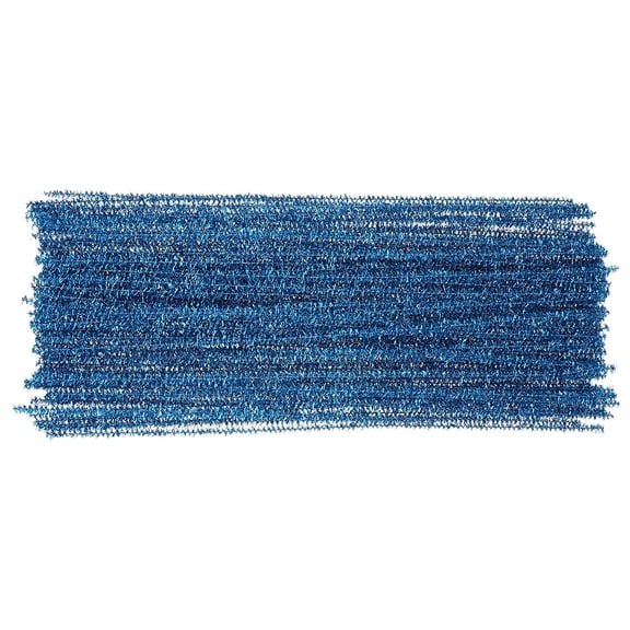 OATIPHO 100Pcs Chenille Craft Stems Blue Iron Wire for Christmas Ornaments