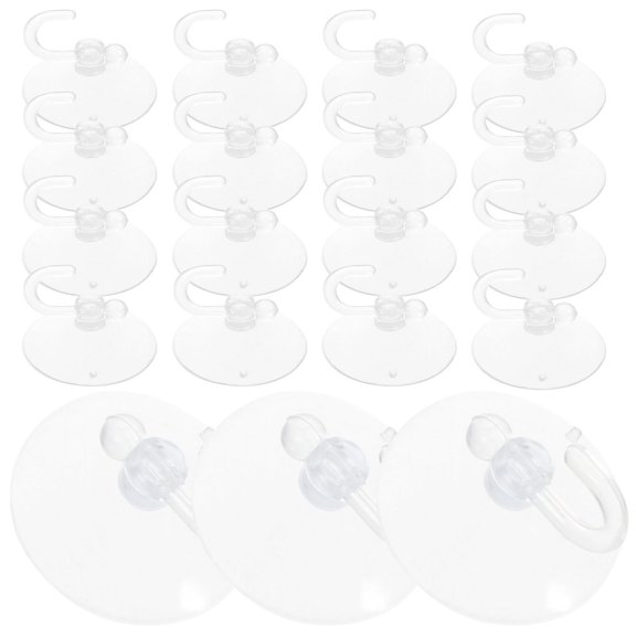 OATIPHO Transparent PVC Suction Hooks Easy Install No Drilling for Home