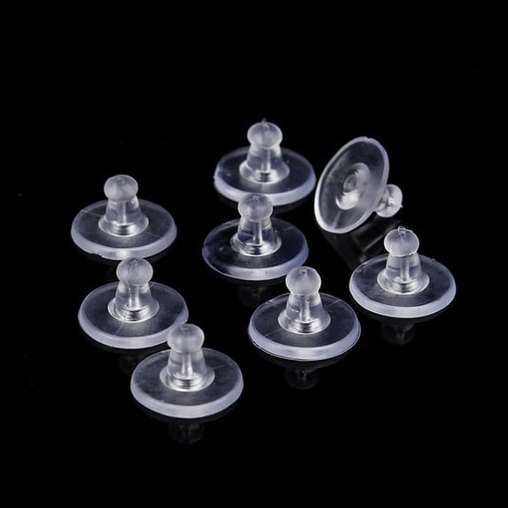 OATIPHO 100Pcs Transparent Silicone Earring Safety Backs Soft Comfortable Earring Stoppers