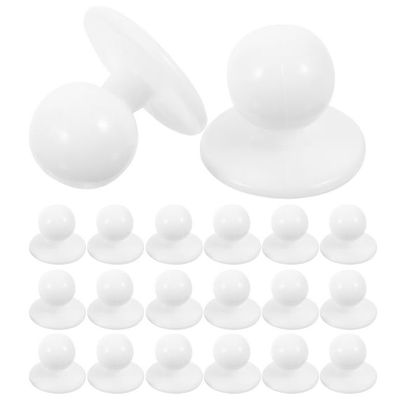 OATIPHO 100pcs Plastic Buttons White Round Ball Shape Tailoring Replacement DIY