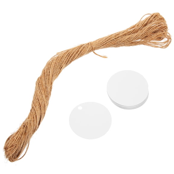 OATIPHO 1Set Writable Round Paper Tags with ng White Hanging Tags for DIY Wrapping and Decorations