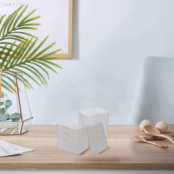 MUSEYA 10PCS Small Clear Box for Organizing Beads Transparent Plastic Container