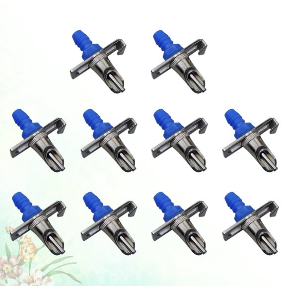OATIPHO 10Pcs Automatic Blue Pet Water Feeder with Zinc Alloy and Plastic for Rabbit and Small Pets Easy to Use