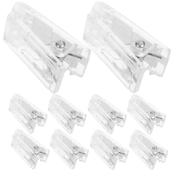 OATIPHO 10Pcs Adhesive Badge Clips Transparent Plastic Universal Badge Holders for Work