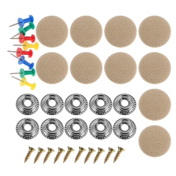 MUSEYA 10Pcs Grey Car Ceiling Fabric Repair Buttons Fabric Plus Metal for Vehicle Owners Helpful for Car Maintenance