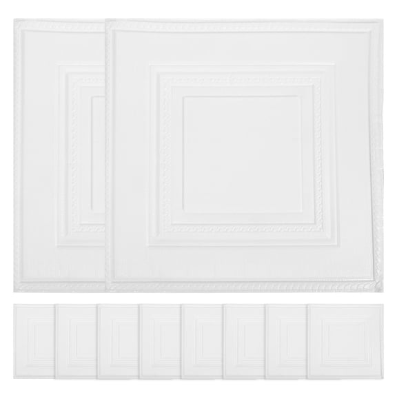 OATIPHO 10Pcs White Self Adhesive Brick Wall Decals Peel and Stick Removable Kitchen Wallpaper for Home Decor