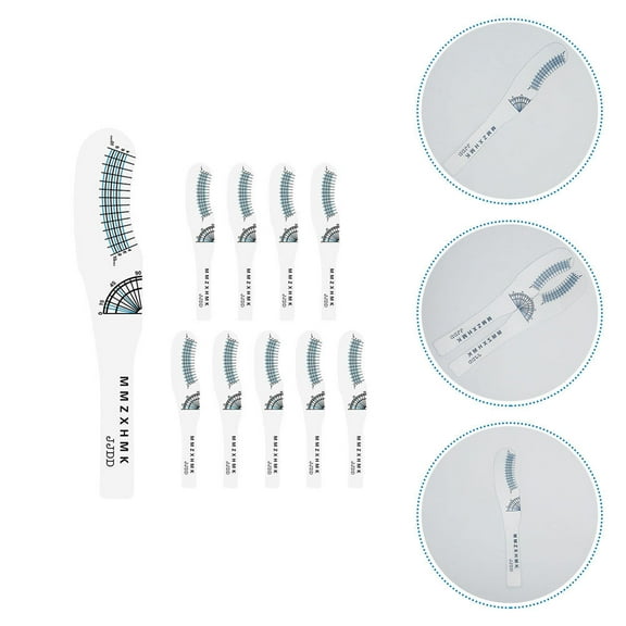 OATIPHO 10Pcs Eyelash Extension Supplies Paper Rulers for Accurate Length and Curling Measurement