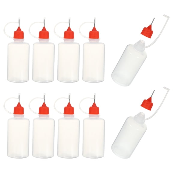 OATIPHO 10Pcs Empty Squeeze Bottles Red 50Ml Needle Tip Precise Dispensing for DIY Projects