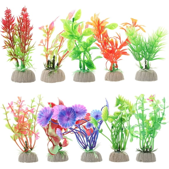 OATIPHO 10Pcs Aquarium Decorations Large and Tall Plastic Fish Tank Accessories