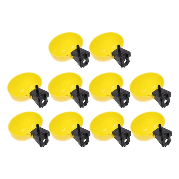 OATIPHO 10pcs Quail Water Dispenser Water Feeder Yellow High-performance Plastic for Farmers Back to School